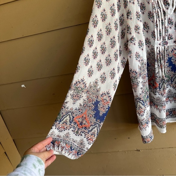 Daniel Rainn Sheer Boho Long Sleeve Blouse - Size M - Lightweight Casual - Picture 2 of 7